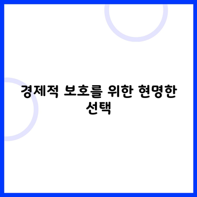 경제적 보호를 위한 현명한 선택