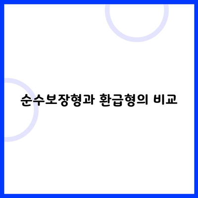 순수보장형과 환급형의 비교