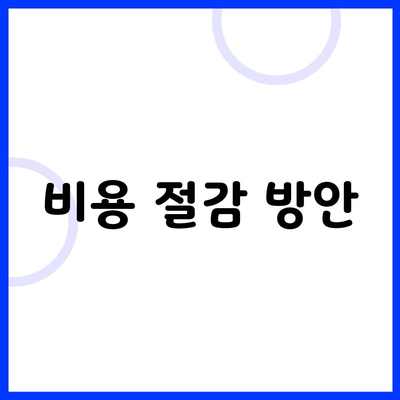 비용 절감 방안