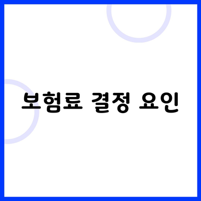 보험료 결정 요인