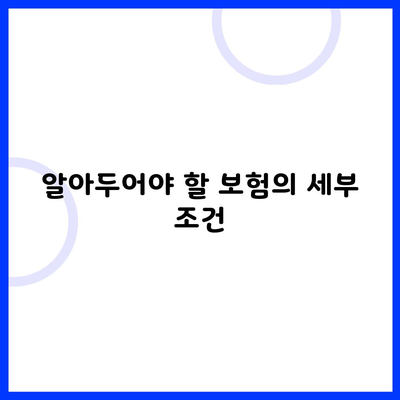 알아두어야 할 보험의 세부 조건