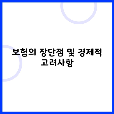 보험의 장단점 및 경제적 고려사항