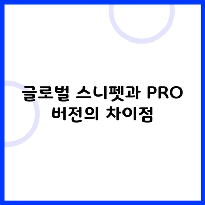 글로벌 스니펫과 PRO 버전의 차이점 