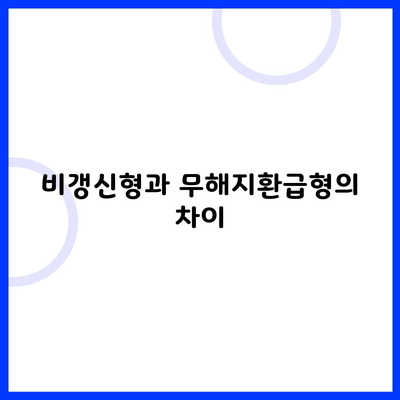 비갱신형과 무해지환급형의 차이