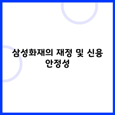 삼성화재의 재정 및 신용 안정성