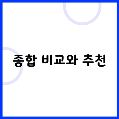 종합 비교와 추천