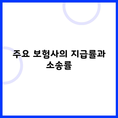 주요 보험사의 지급률과 소송률