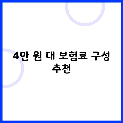 4만 원 대 보험료 구성 추천