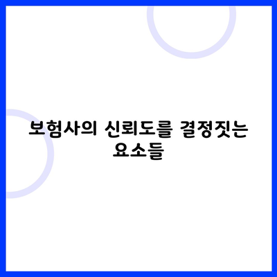 보험사의 신뢰도를 결정짓는 요소들