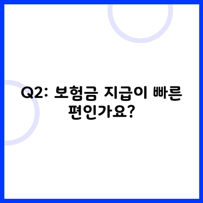 Q2: 보험금 지급이 빠른 편인가요?