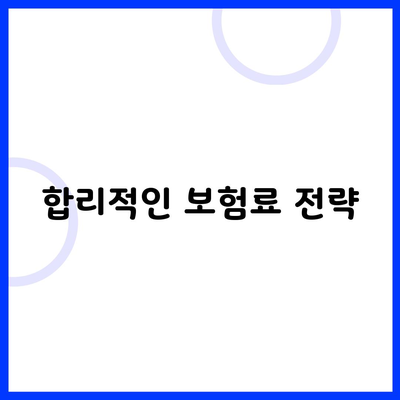 합리적인 보험료 전략