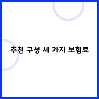 추천 구성 세 가지 보험료