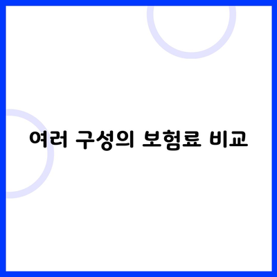 여러 구성의 보험료 비교