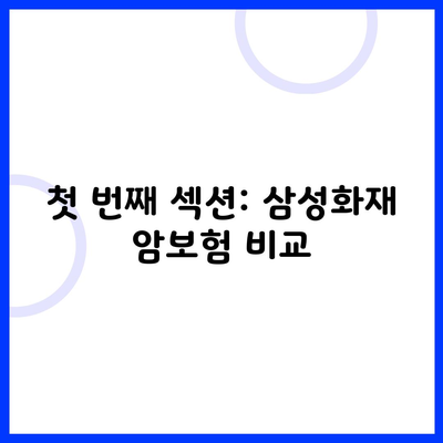 첫 번째 섹션: 삼성화재 암보험 비교