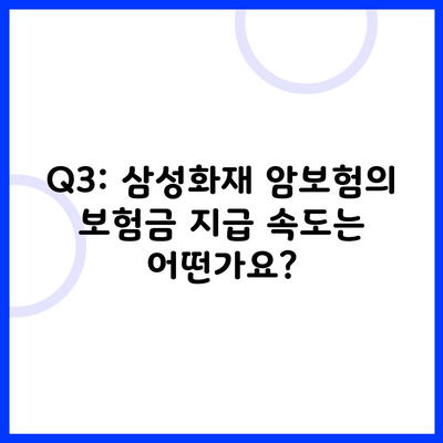 Q3: 삼성화재 암보험의 보험금 지급 속도는 어떤가요?