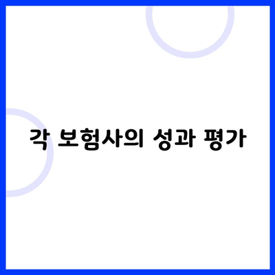 각 보험사의 성과 평가