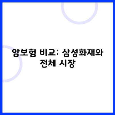 암보험 비교: 삼성화재와 전체 시장