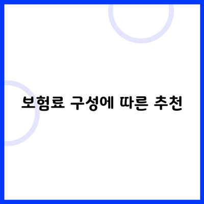 보험료 구성에 따른 추천