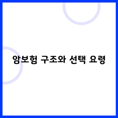 암보험 구조와 선택 요령