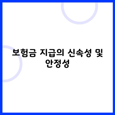 보험금 지급의 신속성 및 안정성