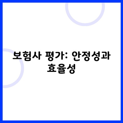 보험사 평가: 안정성과 효율성