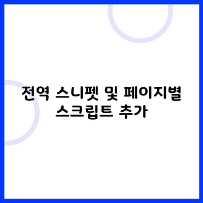 전역 스니펫 및 페이지별 스크립트 추가