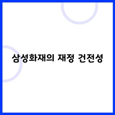 삼성화재의 재정 건전성