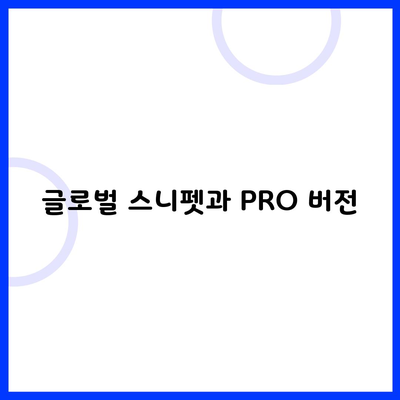 글로벌 스니펫과 PRO 버전