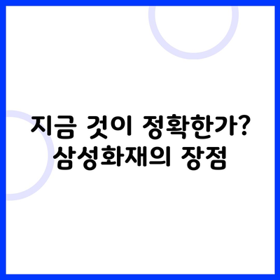 지금 것이 정확한가? 삼성화재의 장점