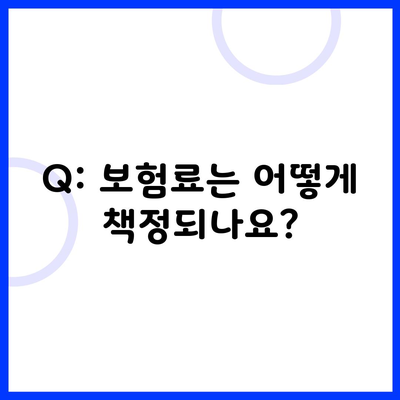 Q: 보험료는 어떻게 책정되나요?