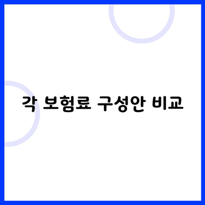 각 보험료 구성안 비교