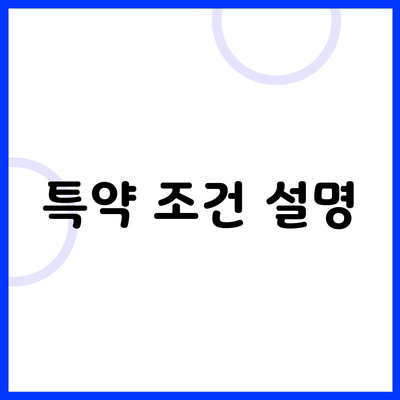 특약 조건 설명