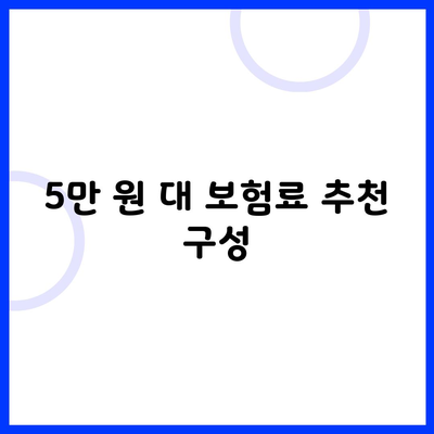 5만 원 대 보험료 추천 구성