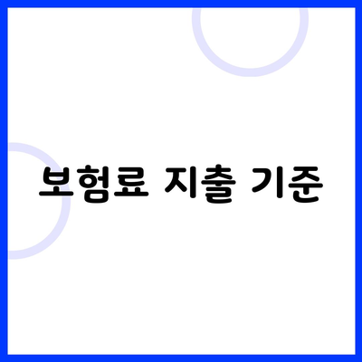 보험료 지출 기준