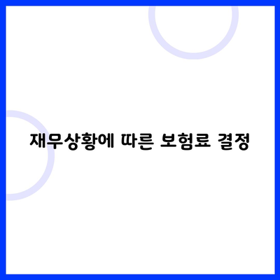 재무상황에 따른 보험료 결정