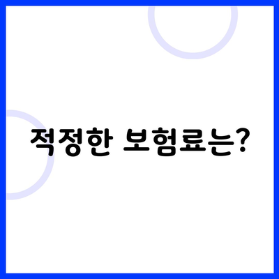 적정한 보험료는?