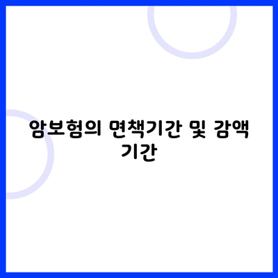 암보험의 면책기간 및 감액 기간