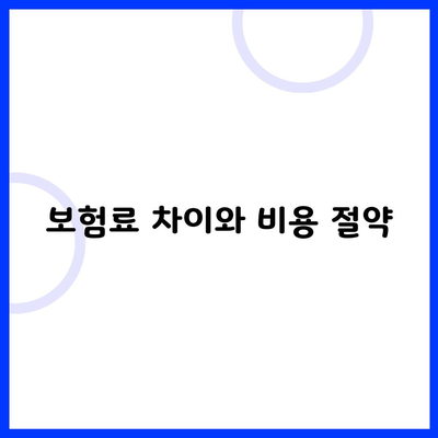 보험료 차이와 비용 절약