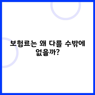 보험료는 왜 다를 수밖에 없을까?