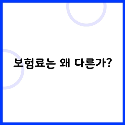 보험료는 왜 다른가?