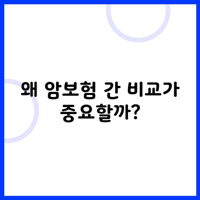 왜 암보험 간 비교가 중요할까?