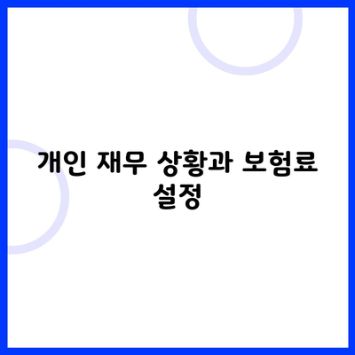 개인 재무 상황과 보험료 설정