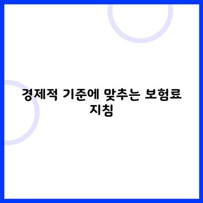 경제적 기준에 맞추는 보험료 지침