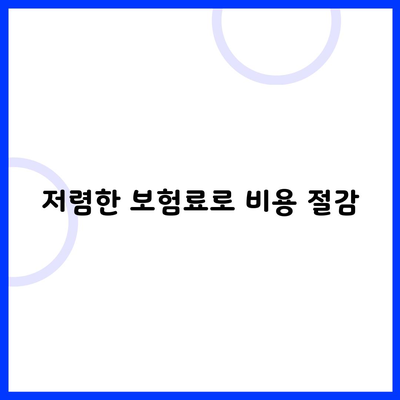 저렴한 보험료로 비용 절감