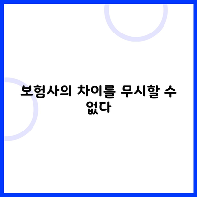 보험사의 차이를 무시할 수 없다