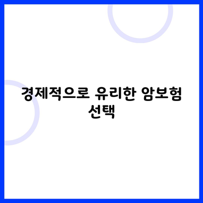 경제적으로 유리한 암보험 선택