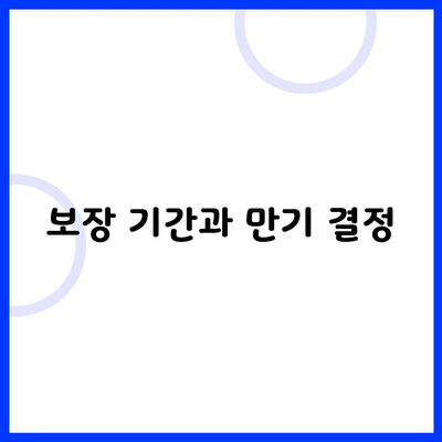 보장 기간과 만기 결정