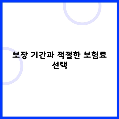 보장 기간과 적절한 보험료 선택