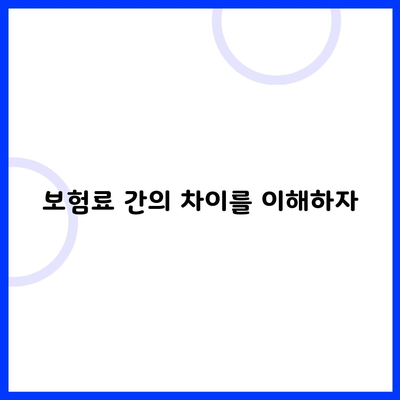 보험료 간의 차이를 이해하자