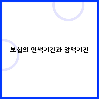 보험의 면책기간과 감액기간